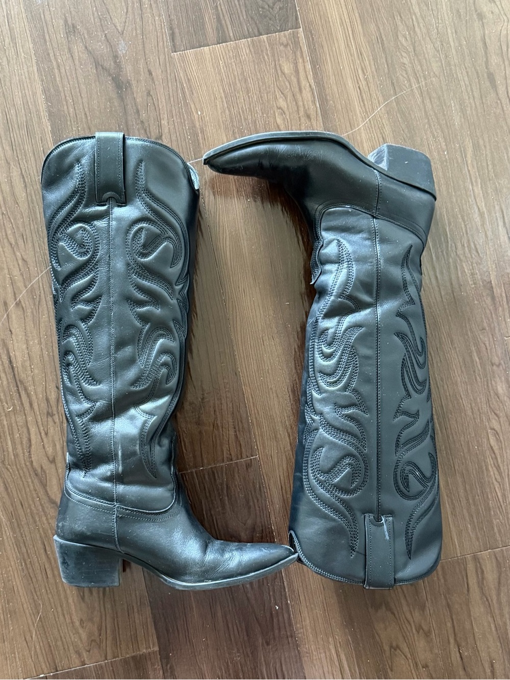 ZARA black cowboy boots (size 6)